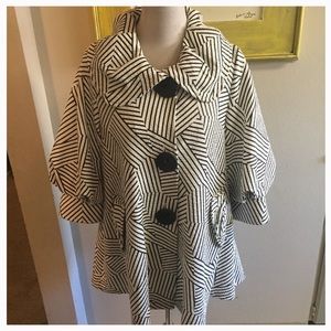 IC by Connie K small jacket Black white stripe